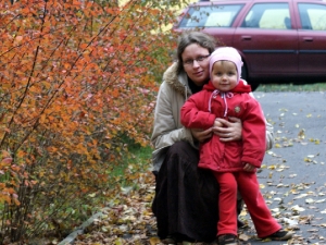 A nakonec maminka s Amelkou, vyfoceny šikovný synkem
