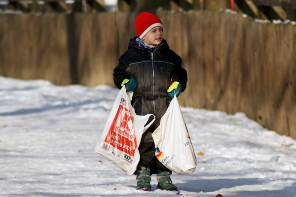 Tobík se vrací z dnešní "homeless výpravy" :)