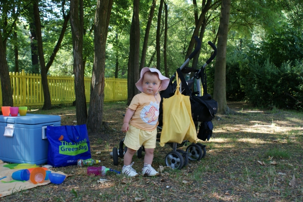Amelka u našeho piknikového tábořiště