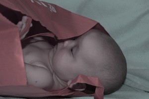 amebarevna Amelka v nákupní tašce
